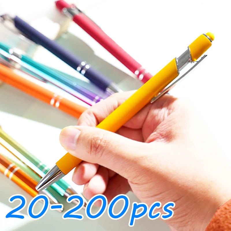 20-200 pcs Custom Logo Pen 0.7mm Fine Point Smooth Writing 500+ Pages Laser Engraved Promotional Pens Office School Supplies